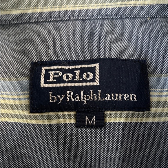 Vintage Polo by Ralph Lauren Men's Shirt with Blue and Green Stripes. Sz M - Picture 6 of 13